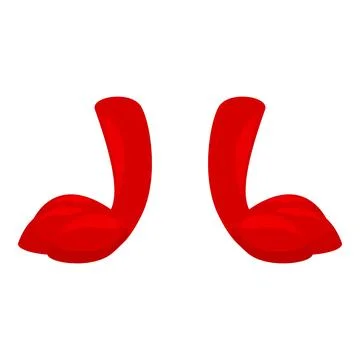 Red devil horns pointing up representing evil Stock Illustration
