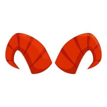 Red devil horns showing threatening gesture Stock Illustration