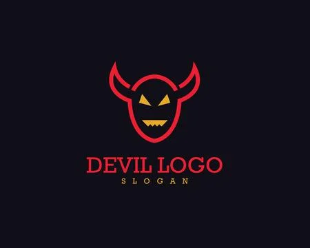 Red Devil Line Logo vector and editable	 Illustrazione stock