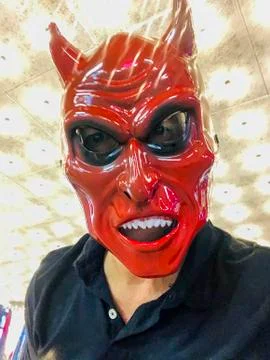 Red Devil mask Stock Photos