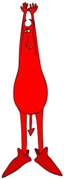 Red devil stretching Stock Illustration