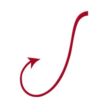 Red devil tail isolated on white background. Cartoon style. Vector illustration. Illustrazione stock