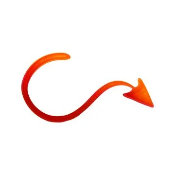 Red devil tail isolated on white background - Halloween costume element Stock Illustration