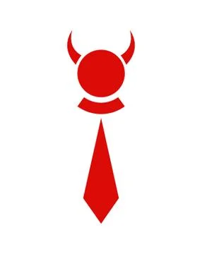 Red devil tie icon Stock Illustration