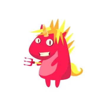 Red Devil Unicorn Stock Illustration