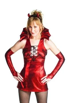 Red devil woman Stock Photos