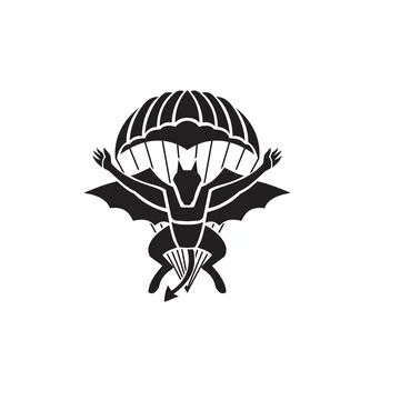 Red Devils Parachute Regiment Free Fall Team Showing a Demon Devil or Bat wit Stock Illustration