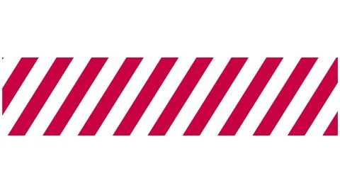 Red Diagonal Warning Stripes Pattern Banner With Hazard Tape Design On Whit.. Stock Illustration