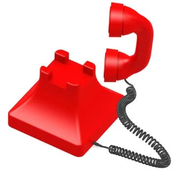 Red dial phone Stock Illustration