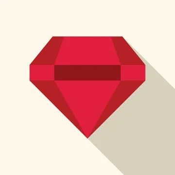 Red diamond gemstone shining brightly flat design icon イラスト素材