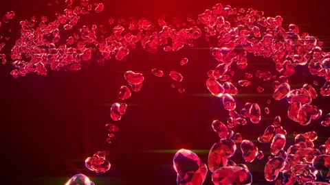 Red diamond heart animation background Stock Footage 172342907