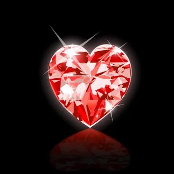 Red Diamond Heart Stock Illustration