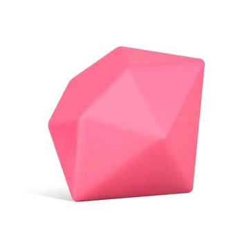 Red diamond icon 3d isometric vector illustration. Glossy gem jewellery perfe Stock Illustration