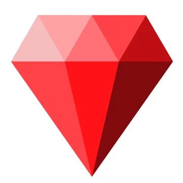 Red diamond icon on white background. diamond sign. flat style. red diamond i Stock Illustration