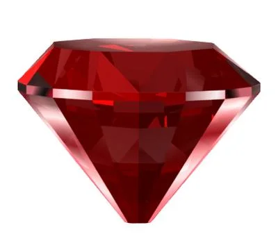 Red diamond isolated on white. Vector Stock Illustration