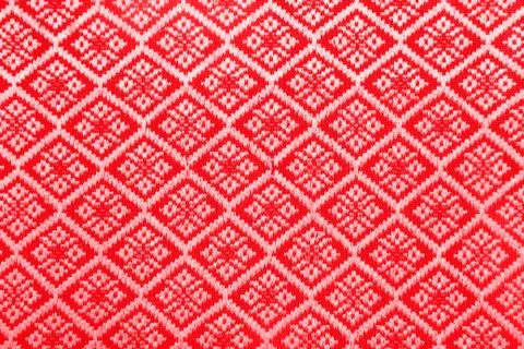 Red diamond pattern fabric Stock Photos