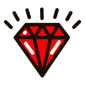 Red Diamond in the style of old school tattoo Stock Illustration