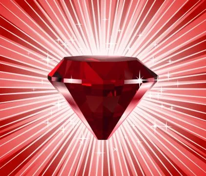 Red diamond. Vector shine background 스톡 일러스트