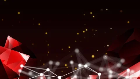 Red diamonds background particles plexus geometric seamless loop Stock Footage 107520963