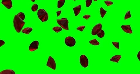 Red diamonds ruby falling slow motion Stock Footage 108472118