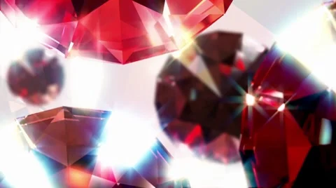 Red diamonds before white background Vidéo 7287536
