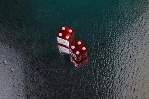 Red dice 5 Stock Photos