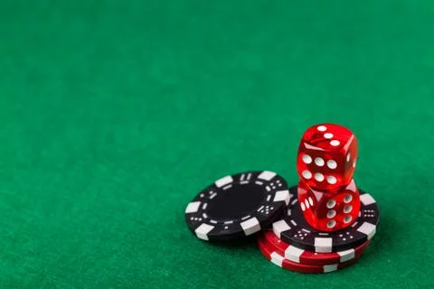 Red dice and chips Stock Photos
