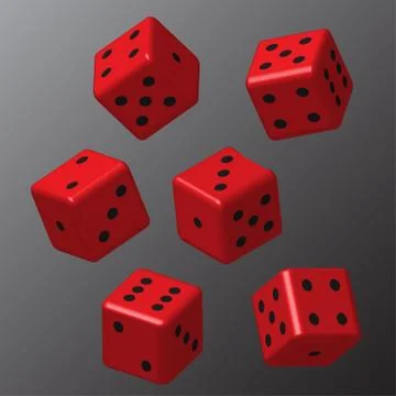 Red Dice with Black Points Illustrazione stock
