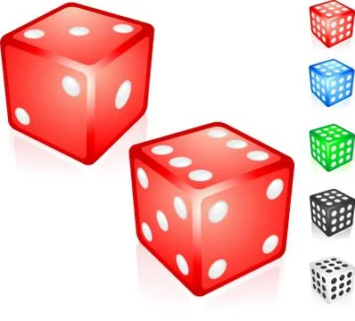 Red Dice Collection Stock Illustration