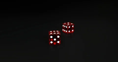 Red dice falling on black background in slow motion 3D rendering Stock Footage 91925880