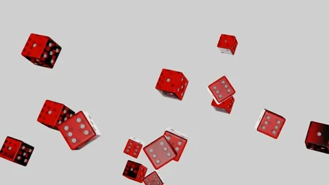 Red dice falling down on white background. Gambling concept. Casino.  Stock Footage 170089403