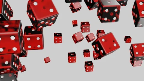 Red dice falling down on white background. Gambling concept. Casino. Stock Footage 201268424