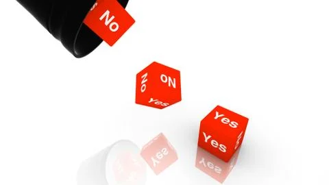 Red dice falling out of a black dice cup Illustrazione stock