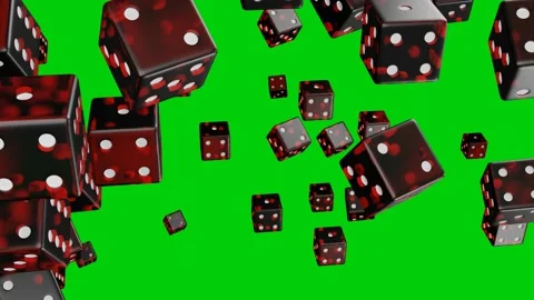 Red dice flying to camera on chromakey background. Casino concept. Gambling. Stock Footage 201268433