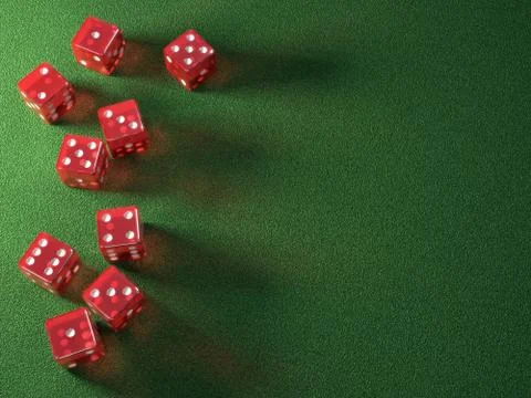 Red Dice Green Table Illustrazione stock