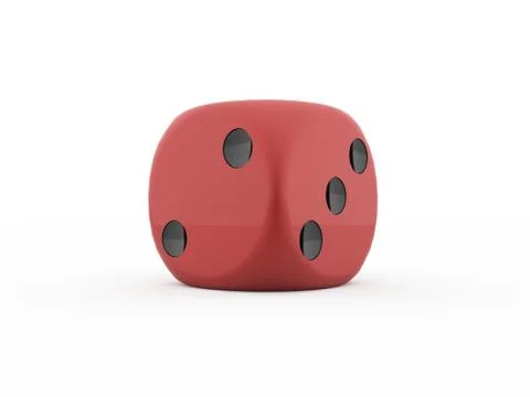 Red dice isolated on white background Stock Illustration
