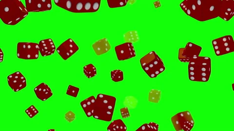 Red dice loop green screen Видео 146051203
