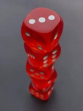 Red Dice Macro Close Up Gambling Luck And Risk Concept Foto stock