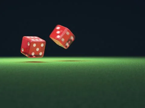Red Dice In Motion Illustrazione stock