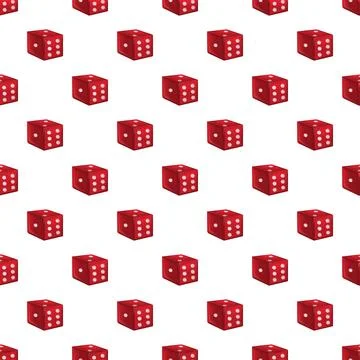 Red dice pattern creating seamless background for gaming Stock Illustration