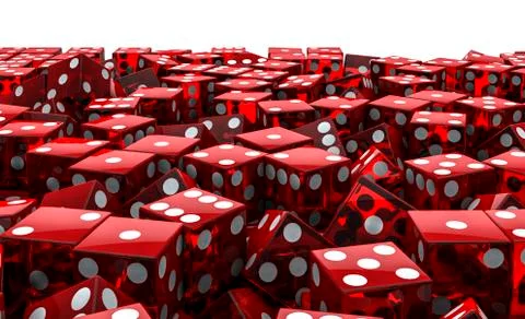 Red dice pile Stock-Illustration