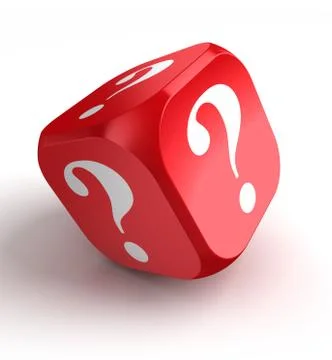 Red dice with question mark Stock Illustration