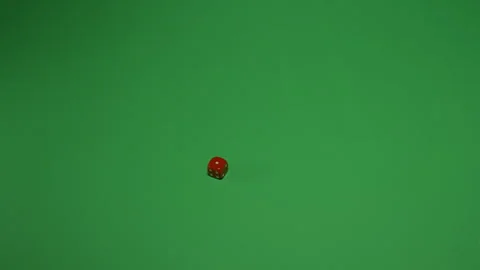Red Dice Rolling 1 on Green screen Chroma key pt1 of 4 Stock Footage 240268174