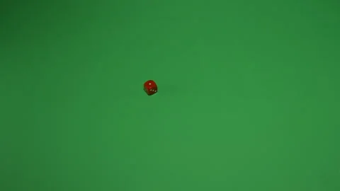 Red Dice Rolling 1 on Green screen Chroma key pt2 of 4 Stock Footage 240268744