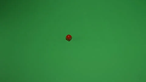Red Dice Rolling 1 on Green screen Chroma key pt4 of 4 Stock Footage 240269590
