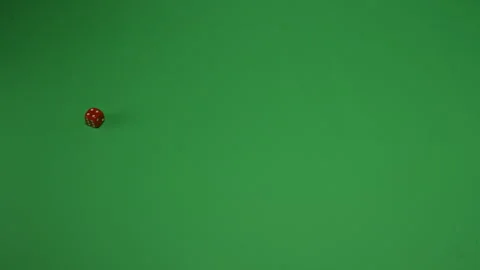 Red Dice Rolling 4 on Green screen Chroma key pt1 of 4 Stock Footage 240270722