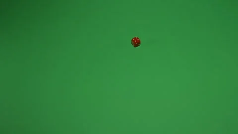 Red Dice Rolling 4 on Green screen Chroma key pt2 of 4 Stock Footage 240271130