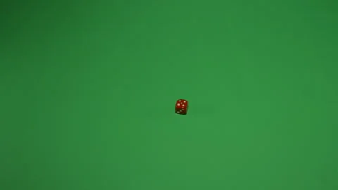Red Dice Rolling 5 on Green screen Chroma key pt1 of 6 Stock Footage 240271649