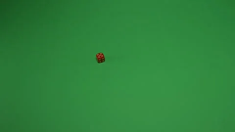 Red Dice Rolling 5 on Green screen Chroma key pt3 of 6 Stock Footage 240272363