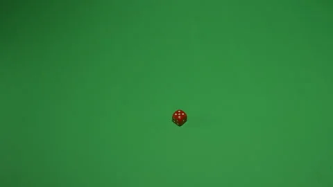 Red Dice Rolling 5 on Green screen Chroma key pt6 of 6 Stock Footage 240272742